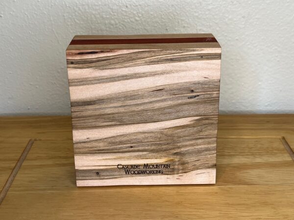 Ambrosia Maple and Padauk Wood Cube Clock