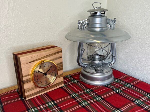 Ambrosia Maple and Padauk Wood Cube Clock