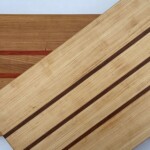 Cherry Paduak (Bottom), Maple Sapele (Top) Striped cutting boards