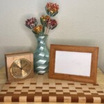 Jatoba Handcrafted Picture Frame - 4x6 shown Handcrafted Jatoba wood picture frames from the Pacific Northwest, made from exquisite hand-selected hardwoods, cabin and farmhouse style, a rustic modern, unique gift for any décor, holiday, or occasion. Example Layout, landscape.