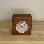 Curly Cube Clock - Traditional Design Face Curly Cube Clock: a small handmade wood clock from the Pacific Northwest, made from exquisite hand-selected hardwoods, a rustic modern, unique gift for any décor, holiday, or occasion. Traditional numeral design with reliable quartz movement.