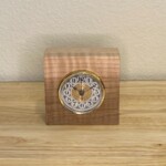 Clock-011- Traditional Style Curly Cube Clock: a small handmade wood clock from the Pacific Northwest, made from exquisite hand-selected hardwoods, a rustic modern, unique gift for any décor, holiday, or occasion. Traditional design with reliable quartz movement.