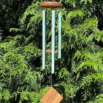 Large Size - Aged Copper & African Walnut Rustic Aged Copper Wind Chimes